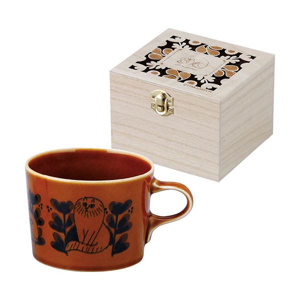 【送料無料】リサラーソン マグ(木箱入) ブラウン φ9.5×7cm C6098536