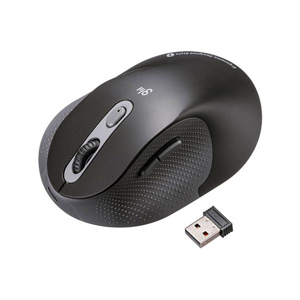 【送料無料】サンワサプライ 静音ワイヤレスエルゴノミクスコンボマウス 2.4GHzワイヤレス+Bluetooth・高さ58mm ブラック MA-EWBBS528LBK