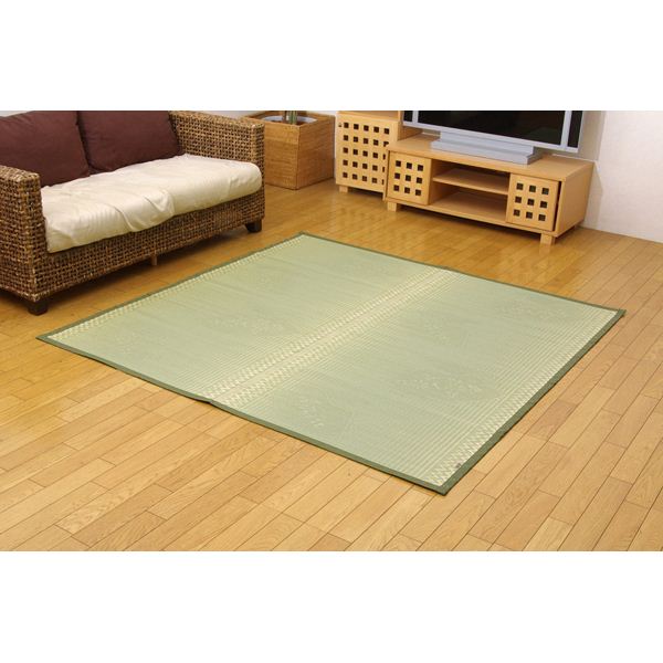 【送料無料】純国産/日本製 イ草花ござカーペット 本間4.5畳（約286×286cm） 生活用品・インテリア・雑貨 インテリア・家具 カーペット・マット い草マット レビュー投稿で次回使える2000円クーポン全員にプレゼント