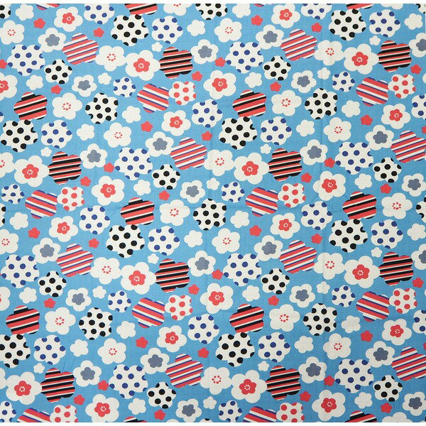 coco－cloth大判クロス　ポップ梅　ブルー