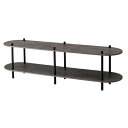 【送料無料】オープンラック2段 ブラック (約W155×D38×H45.5cm)