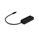 【送料無料】StarTech.com 4ポートUSB-C接続ハブ USB-A×4口 オン/オフ・スイッチ付き バスパワー対応 ブラックHB30C4AIB 1個