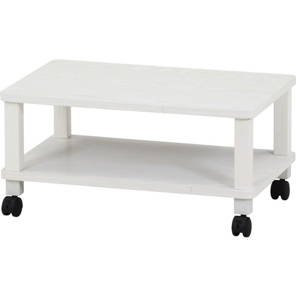 【送料無料】マルチテーブル（キャスター付） オークホワイト 組立品【代引不可】