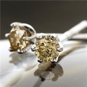 【送料無料】18KWGシャンパンカラーダイヤモンドピアス 計0.1ct ファッション ピアス・イヤリング 天然石 ダイヤモンド レビュー投稿で次回使える2000円クーポン全員にプレゼント