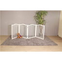 【送料無料】ペットフェンス 約幅58cm ホワイト 木製 折りたたみ式 ペット用品 ペットグッズ 犬用品 猫用品 完成品