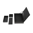 【送料無料】(まとめ)伊藤忠リーテイルリンク合皮トレーボックスセット ブラック V427001 1個【×10セット】