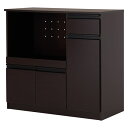 【送料無料】キッチンカウンター 約幅89×奥行40×高さ82cm ダークブラウン 2口コンセント付き キッチン収納 組立品 キッチン 台所【代引不可】