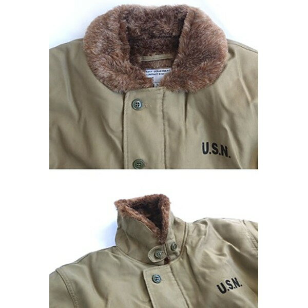 【送料無料】USタイプ N-1 DECK ジャケット 36 Mサイズ カーキ アメリカ軍 米軍 レプリカ ミリタリーウェア ミリタリージャケット