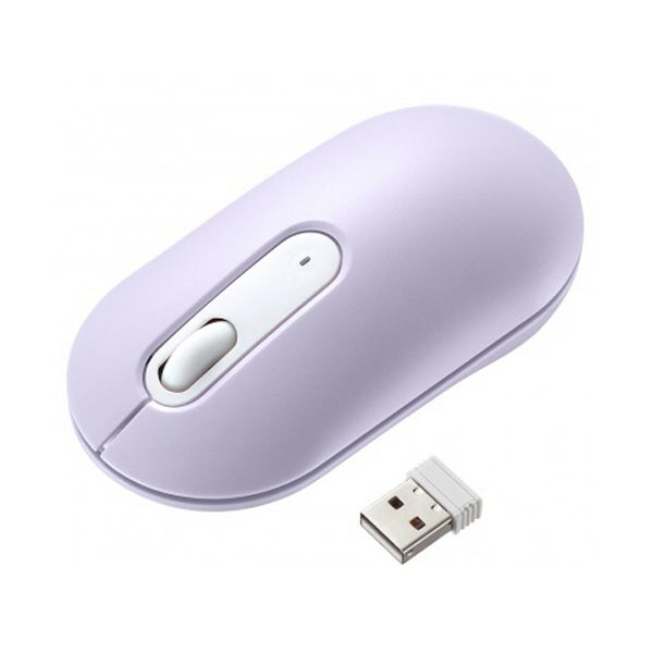 【送料無料】サンワサプライ 静音ワイヤレスマウス（薄型） パープル MA-WBS327PP 1個