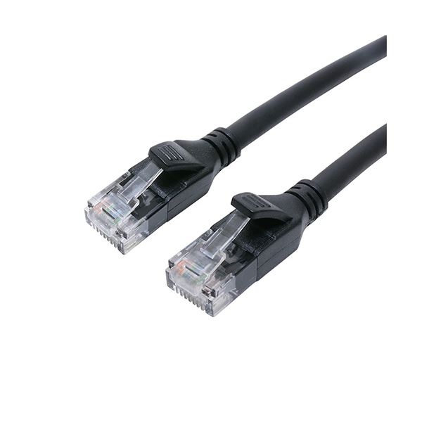【送料無料】(まとめ) ナカバヤシ ミヨシCAT.6A LANケーブル スタンダード ブラック 2m C6A-02BK 1本 【×5セット】