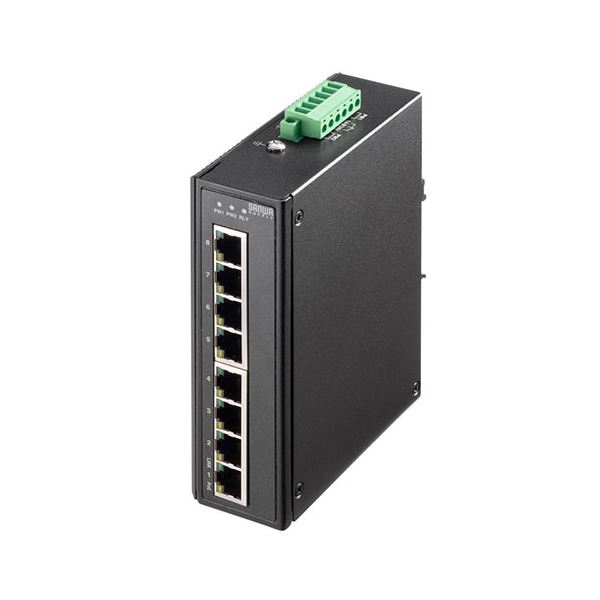 【送料無料】サンワサプライ 産業用ギガビット対応PoEスイッチングハブ(高耐久/8ポート) LAN-GIGAPOEFA83