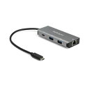 【送料無料】StarTech.com 3ポートUSB-Cハブ ブラック&スペースグレー HB31C2A1CGB 1個