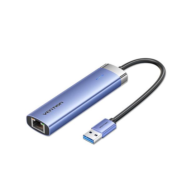 【送料無料】VENTION 5-in-1 USB-A 3.0 to USB 3.0 x 3/RJ45/USB-C ドッキングステーション 0.15M セルフパワ...