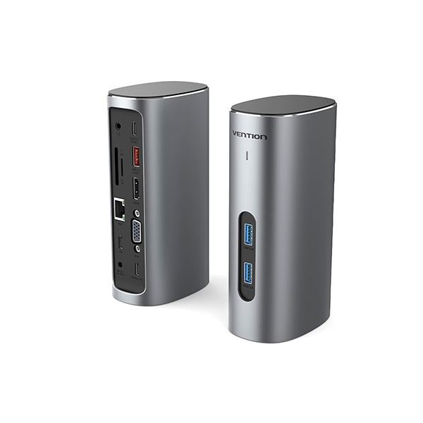 【送料無料】VENTION 12-in-1 USB-C タワードッキングステーション アルミニウム合金 グレー TP-8177