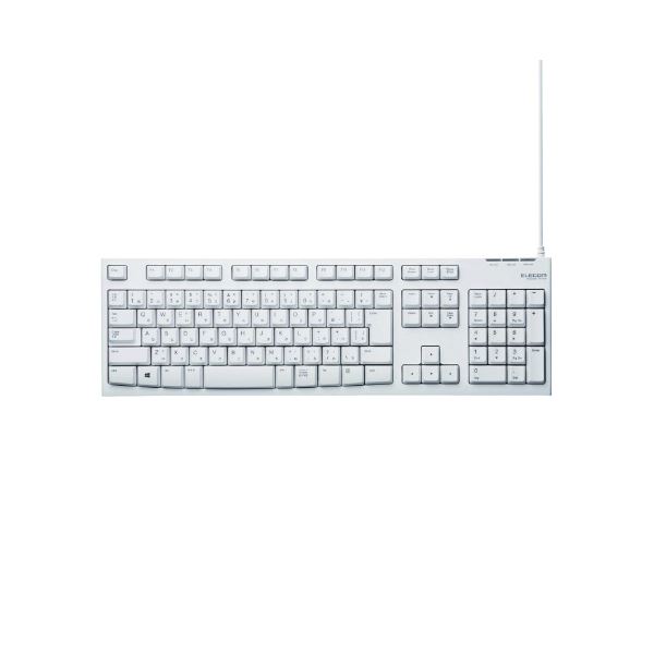 【送料無料】エレコム キーボード 有線 1000万回耐久 TK-FCM062WH