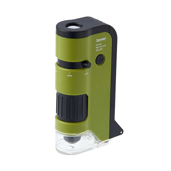 【送料無料】レイメイ藤井 ハンディ顕微鏡DX 透過型顕微鏡と落射型顕微鏡が1つに クイックズーム・すぐ試せるプレパラート グリーン RXT1144M