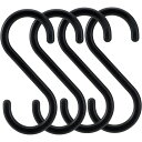 【送料無料】【5個セット】 レック S字フック(大) ブラック 4個入 H00502