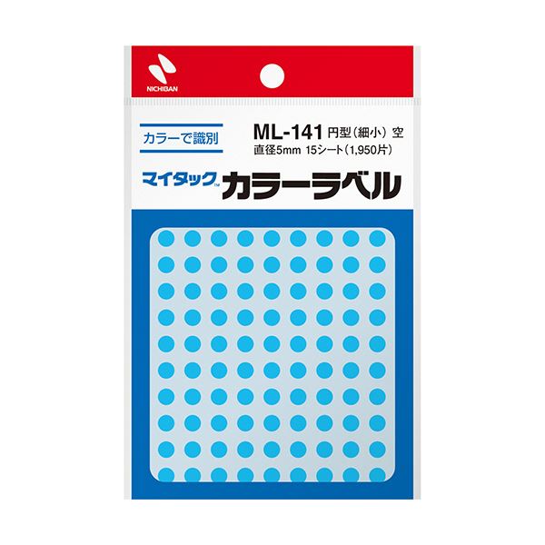 【送料無料】（まとめ）ニチバン マイタック カラーラベル 円型 直径5mm 空 ML-14116 1セット(19500片：1950片×10パック)【×3セット】 AV・デジモノ パソコン・周辺機器 用紙 ラベル レビュー投稿で次回使える2000円クーポン全員にプレゼント