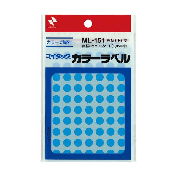 【送料無料】（まとめ）ニチバン マイタック カラーラベル 円型 直径8mm 空 ML-15116 1セット(10500片..