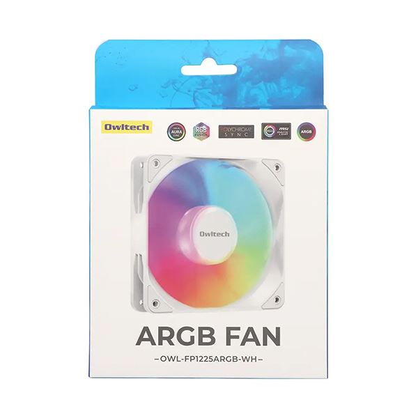 【送料無料】オウルテックARGB対応120mmケース用ファン ホワイト OWL-FP1225ARGB-WH 1個