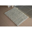 【送料無料】バスマット 約40×60cm ブルー 速乾 吸水 無地調 ミックス色 手織り インド産 綿混 ボリューム 凹凸感 ポコポコ 風呂マット【代引不可】(3)
