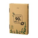 【送料無料】(まとめ)TANOSEE リサイクルポリ袋 黒90L BOXタイプ 1箱(100枚)【×10セット】
