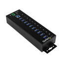 【送料無料】StarTech.com 10ポート 産業用USB3.0ハブ ESD/350Wサージ保護 ウォールマウント対応 ブラックST1030USBM 1個