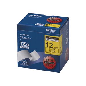 【送料無料】ブラザー BROTHER ピータッチ TZeテープ ラミネートテープ 12mm 黄/黒文字 業務用パック TZE-631V 1パック(5個)