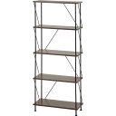 【送料無料】ツイストロック オープンラック5段 MBR ミディアムブラウン 組立品【代引不可】