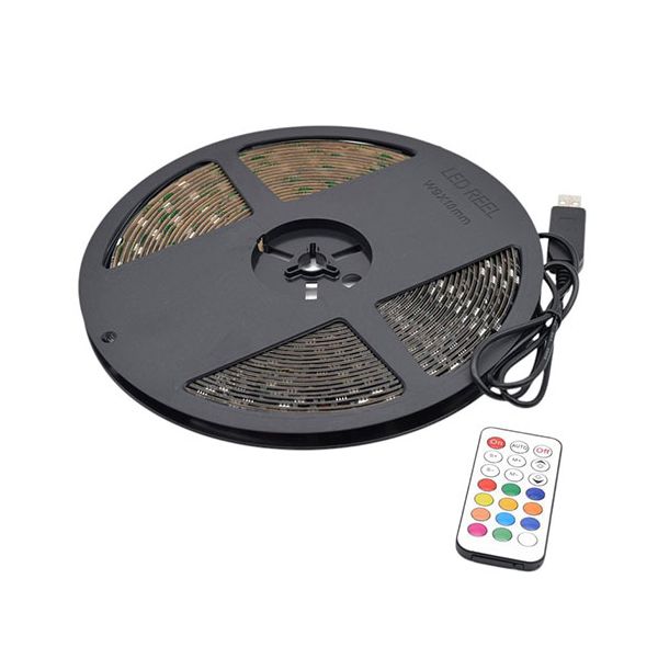 【送料無料】日本トラストテクノロジー USBテープLED 10m 流れる光のイルミネーション RGB リモコン付き TPLED10M-RGBB-R