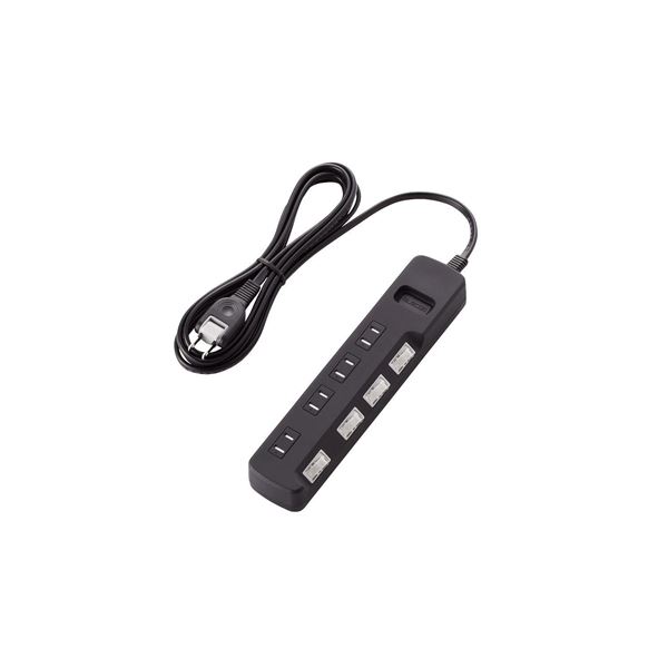 【送料無料】(まとめ)エレコム ほこり防止シャッター付 雷ガードタップ T-K6A-2425BK【×2セット】