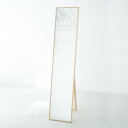 【送料無料】細枠スタンドミラー 幅32cm(ナチュラル) 天然木/姿見鏡/スリム/高級感/木製/飛散防止加工/折りたたみ/北欧風/日本製/完成品/NK-2