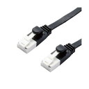 (まとめ) エレコム LANケーブル/CAT6A/爪折れ防止/フラット/3m/ブラック LD-GFAT/BK30 【×5セット】