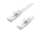 (まとめ) エレコム LANケーブル/CAT6A/爪折れ防止/フラット/3m/ホワイト LD-GFAT/WH30 【×5セット】