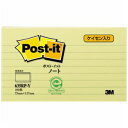 (まとめ) 3M ポストイット ノート 再生紙スタンダードカラー 75×127mm イエロー(罫線入) 635RP-Y 1冊 【×15セット】