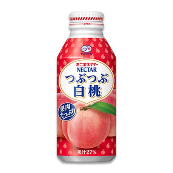 【送料無料】【まとめ買い】不二家ネクター つぶつぶ白桃 ボトル缶 380g 48本入り（24本×2ケース）【代引不可】 フード・ドリンク・スイーツ 果実・野菜飲料 果物飲料 その他の果物飲料 レビュー投稿で次回使える2000円クーポン全員にプレゼント