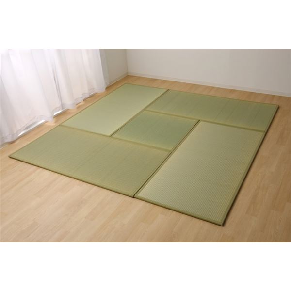 【送料無料】日本製 い草 置き畳/ユニット畳 【ナチュラル 4.5畳セット 約82×164cm4枚+約82×82cm1枚】 軽量 抗菌 防臭 連結ジョイント付【代引不可】