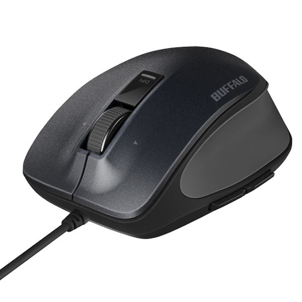 【送料無料】バッファロー 有線 BlueLED プレミアムフィットマウス Mサイズ ブラック BSMBU500MBK