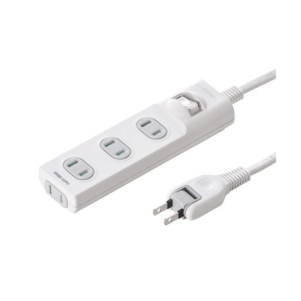 【送料無料】(まとめ)サンワサプライ 火災予防安全タップ TAP-TSH42SWN【×3セット】