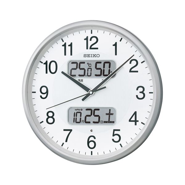 【送料無料】セイコー 電波アナログ掛時計 温湿度 カレンダー表示つき KX383S 家電 生活家電 置き時計・掛け時計 レビュー投稿で次回使える2000円クーポン全員にプレゼント