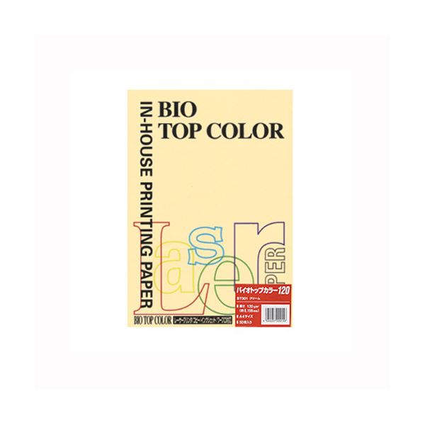 (まとめ) 伊東屋 バイオトップカラー A4判 50枚入 120g/m2 BT301 クリーム 【×5セット】