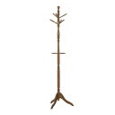 【送料無料】ポールハンガー コートハンガー 幅50.8cm ダークブラウン 木製 フック 滑り止め付き アンティーク リビング 玄関【代引不可】(3)