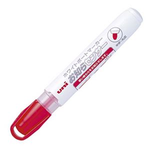 【送料無料】(まとめ) 三菱鉛筆 ホワイトボードマーカー ユニお知らセンサー 中字丸芯 赤 PWB1204M.15 1本 【×80セット】