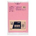 (まとめ) ジャパックス カラーポリ袋 ピンク 45L CCP45 1パック(10枚) 【×20セット】