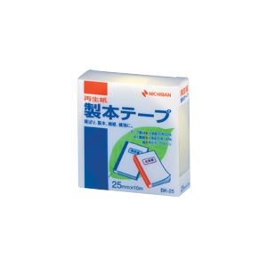 （まとめ） ニチバン 製本テープ〈再生紙〉 25mm幅 BK-2530 パステルレモン 1巻入 【×5セット】
