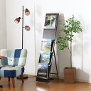 【送料無料】ウッド マガジンラック 雑誌収納 5段 スリム 幅30cm×奥行50cm 折りたたみ式 デコール 組立品 リビング ダイニング【代引不可】
