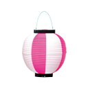(まとめ) タカ印 ポリ提灯 40-7038 桃白【×10セット】