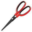 【送料無料】(まとめ) TANOSEE フッ素刃はさみ 刃先先丸 刃渡り65mm レッド 1本 【×15セット】