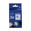 【送料無料】(まとめ) ブラザー BROTHER ピータッチ TZeテープ ラミネートテープ 18mm 白/青文字 TZE-243 1個 【×6セット】