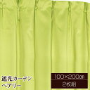 【送料無料】遮光カーテン サンシェード 2枚組 / 100cm×200cm グリーン / 無地 シンプル 洗える 『ペアリー』 九装